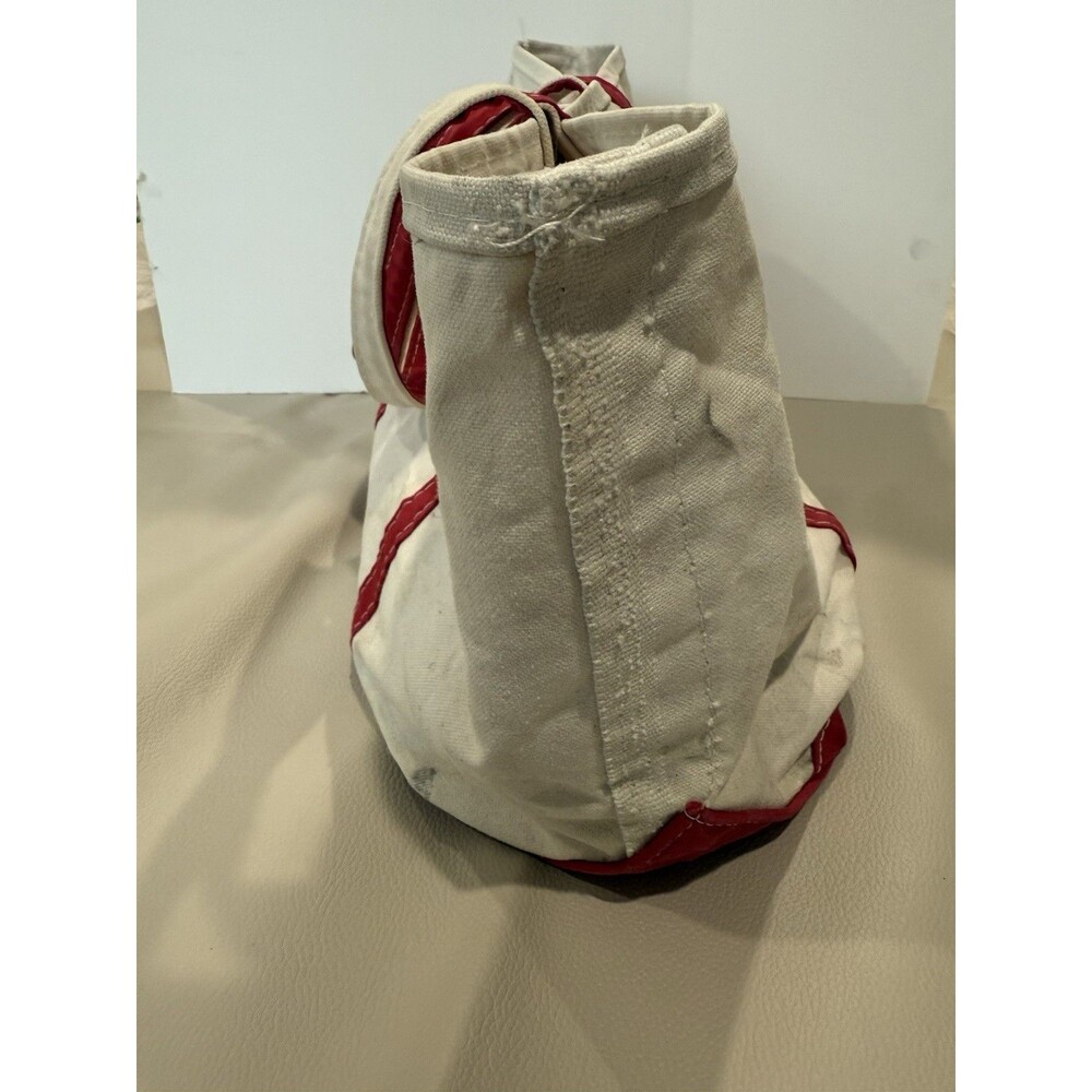 VTG 90’s LL BEAN Boat And Tote “JCP” Large Red Distressed Made In USA Canvas - Picture 4 of 14